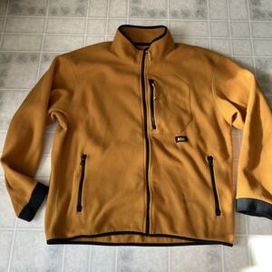 REI Co-Op Trailsmith Polartec Full Zip Fleece Jacket Large Yellow Gold 194611
